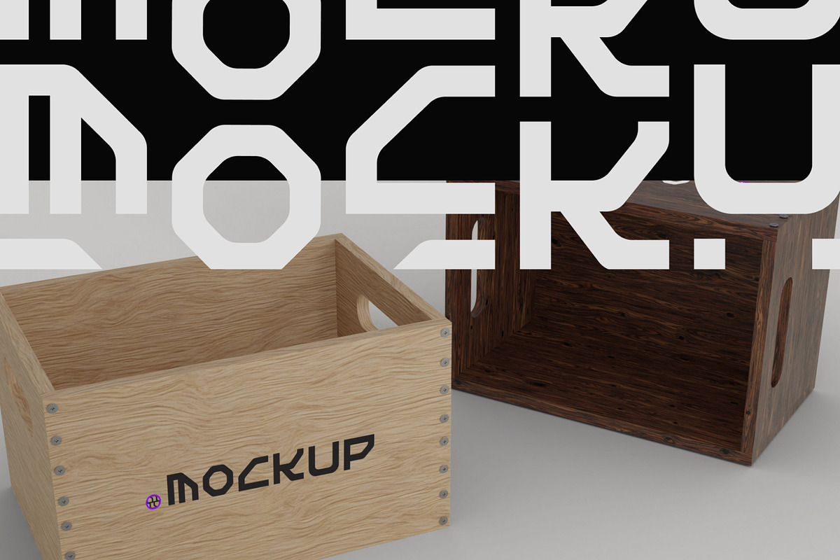 Wooden Fruit Crate Mockup, a Household Mockup by hiddemaru (Photo 3 of 4)