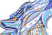 Ethnic Collection: Howling Wolf, an Animal Illustration by ArtoJoy (Thumbnail 2 of 5)