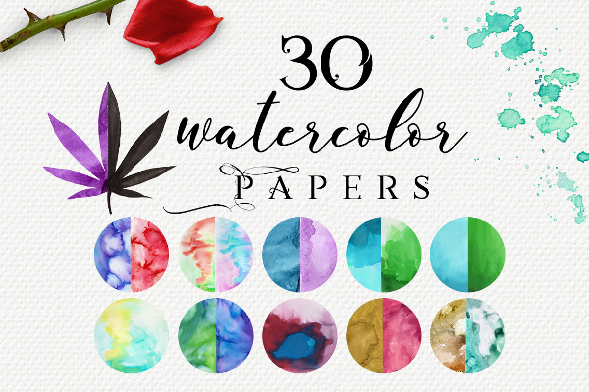 Watercolor Marijuana Pack:47elements, an Illustration by Jeanina Vlad (Photo 3 of 5)