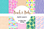 Beach Pattern | Books Digital Paper, a Pattern Graphic by GlamArtZhanna (Thumbnail 1 of 3)