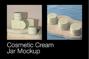 Cosmetic Cream Jar Mockup Kit, a Packaging Mockup by Mocktopia