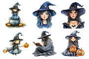 Watercolor Halloween Witch Clipart, an Illustration by Daily.Designs (Thumbnail 5 of 5)