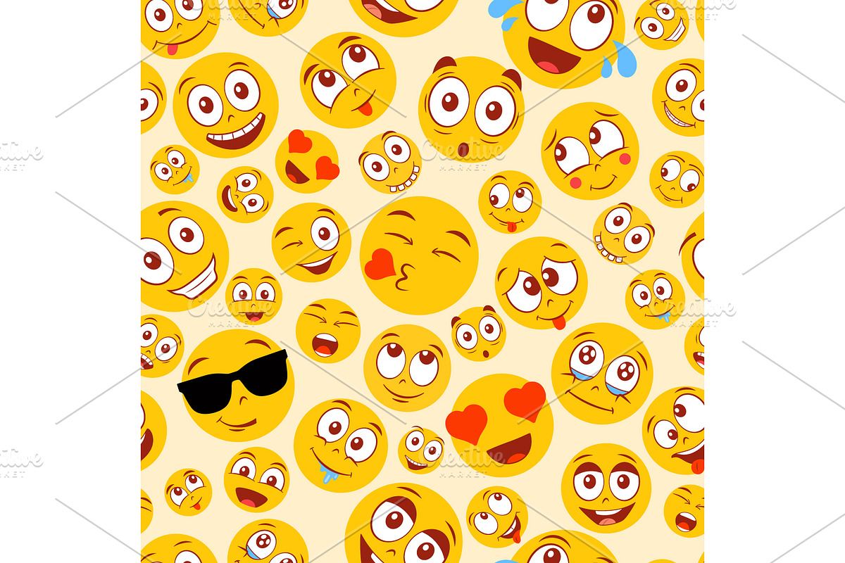 Colorful emoji pattern., a Decorative Illustration by Yayasya (Photo 2 of 2)