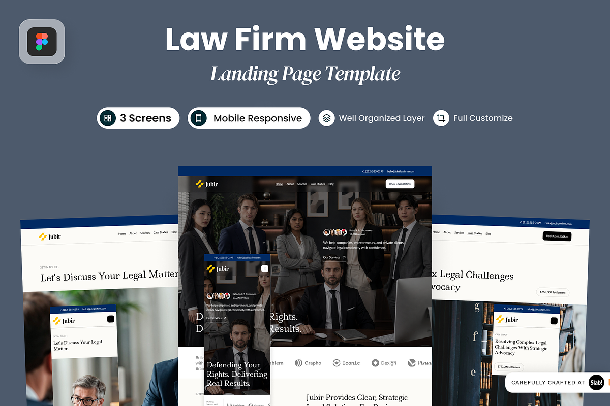Jubir - Law Firm Website, a Landing Page Template by SLAB! Design (Photo 1 of 5)
