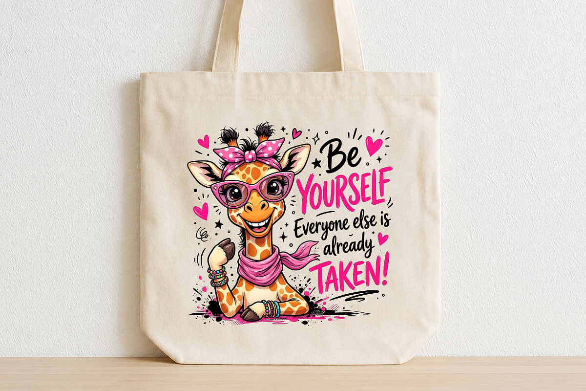 Be Yourself Giraffe Cute Rocker Girl, a Seasonal Illustration by CraftArtStudio (Photo 2 of 4)