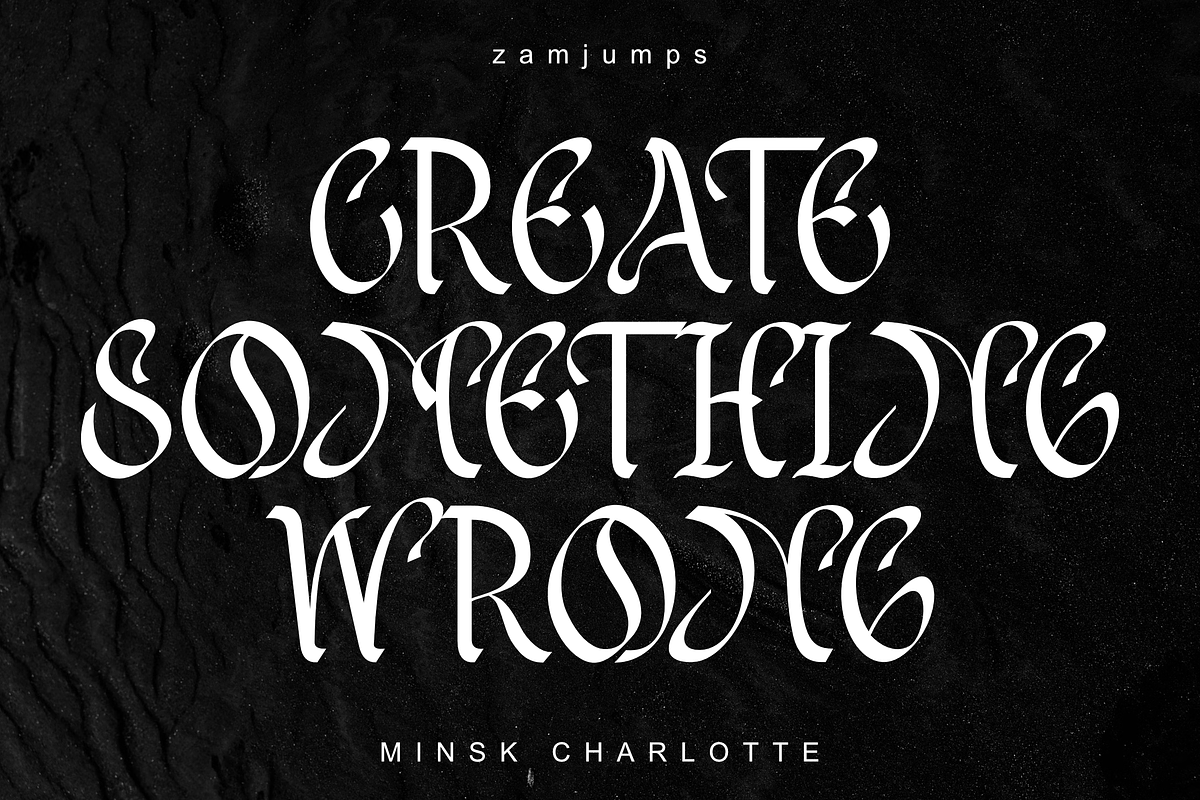 Minsk Charlotte - Unique Calligraphy, a Blackletter Font by zamjumps (Photo 12 of 12)