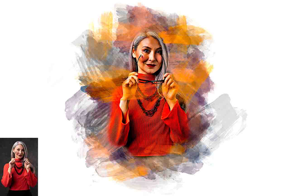Easy Watercolor Effect Ps Action, an Action Add-On by Studio Retouch