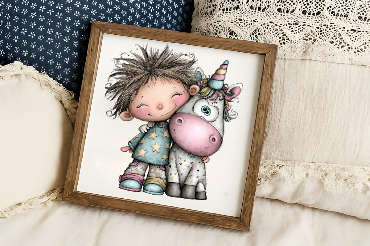 Cute Human and Unicorn Love Bundle, an Illustration by RobertsArt (Photo 6 of 7)