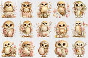 Funny Spring Owl Clipart, a Seasonal Illustration by Rose Art (Thumbnail 2 of 6)