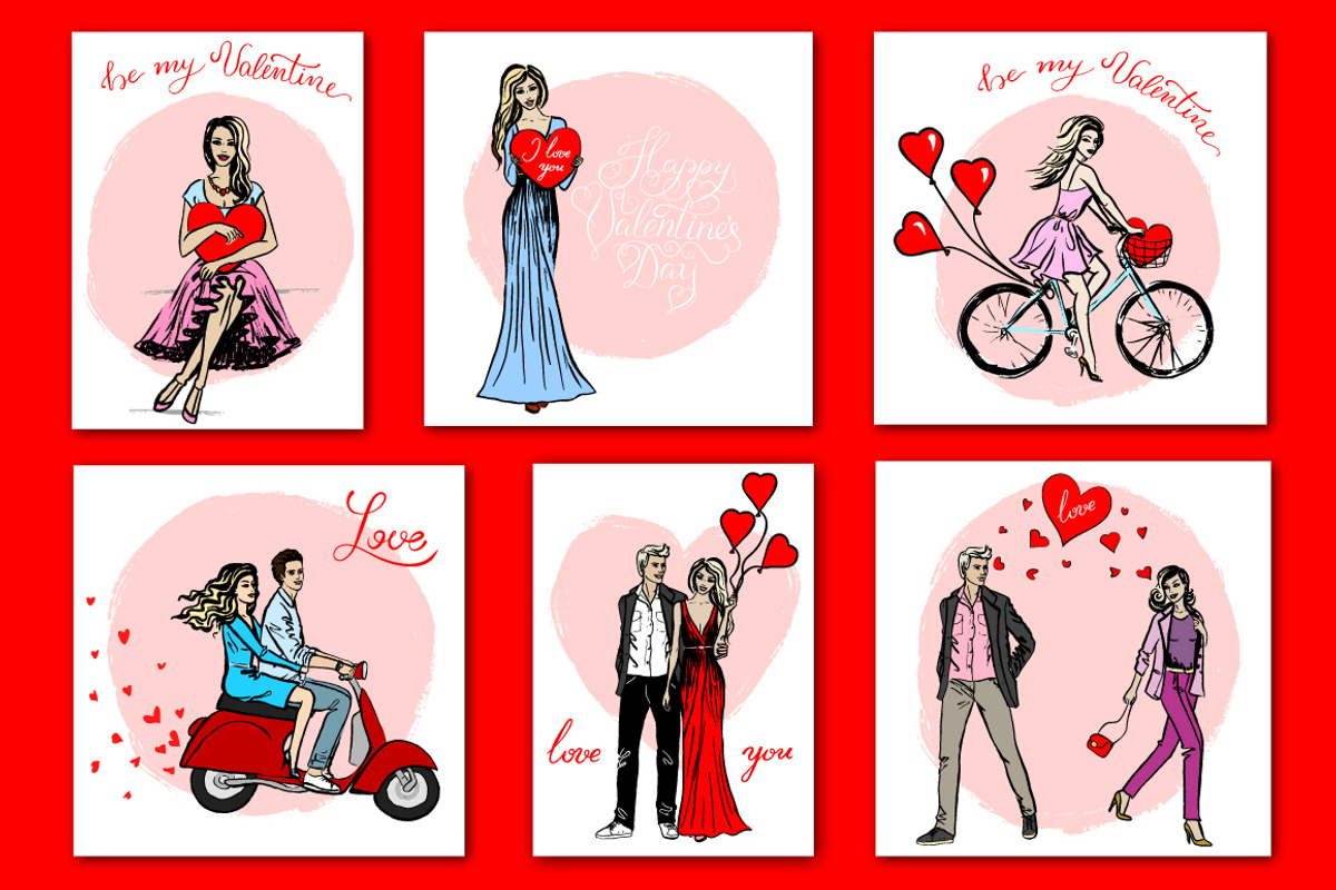 Romantic Couples & Valentines Cards, a Person Illustration by Sveta Aho (Photo 3 of 5)