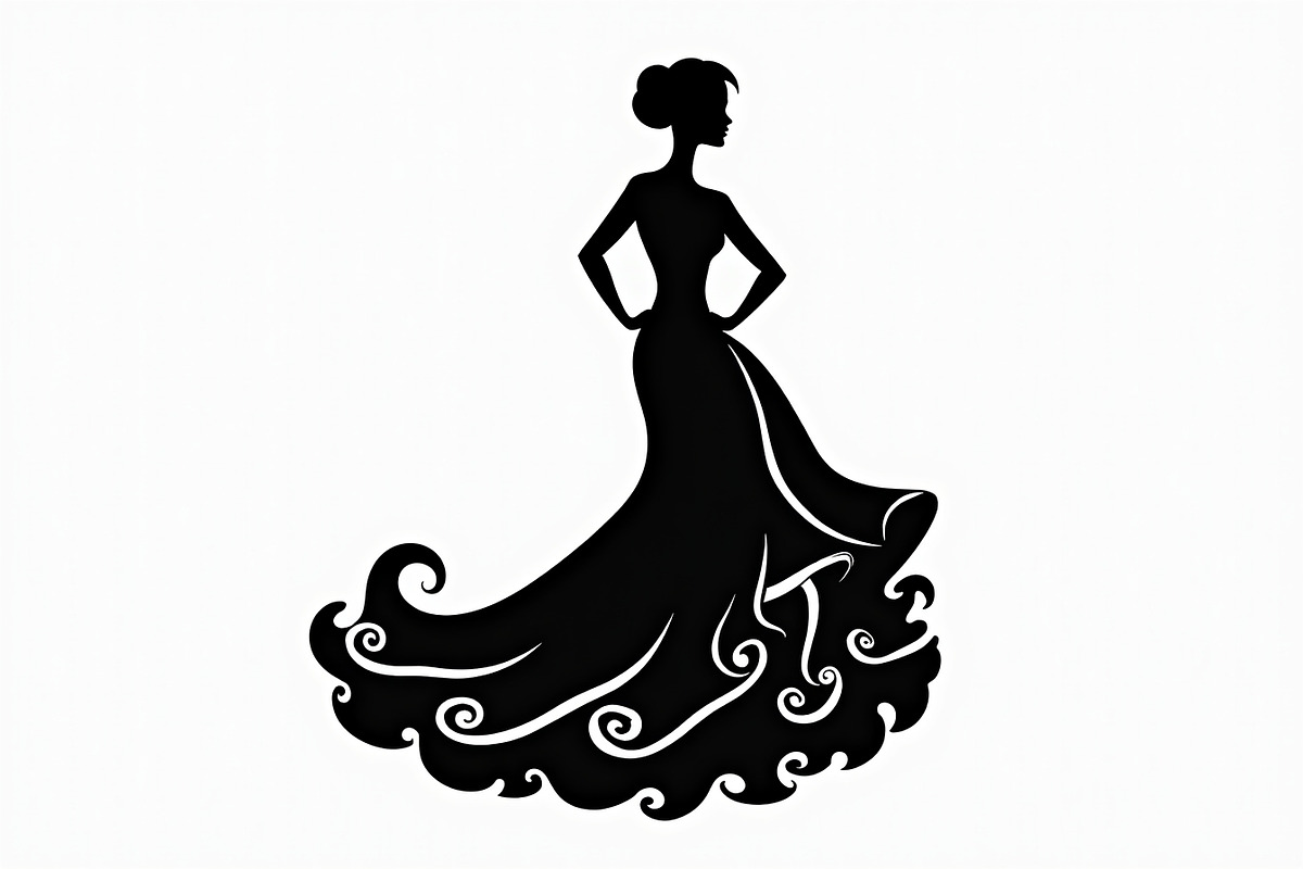 Stylish Gown Silhouette Set, an Illustration by yasushie (Photo 16 of 21)