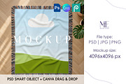 Woven Throw Blanket POD Mockup Canva, a Household Mockup by Mie Mockup Studio (Thumbnail 1 of 10)