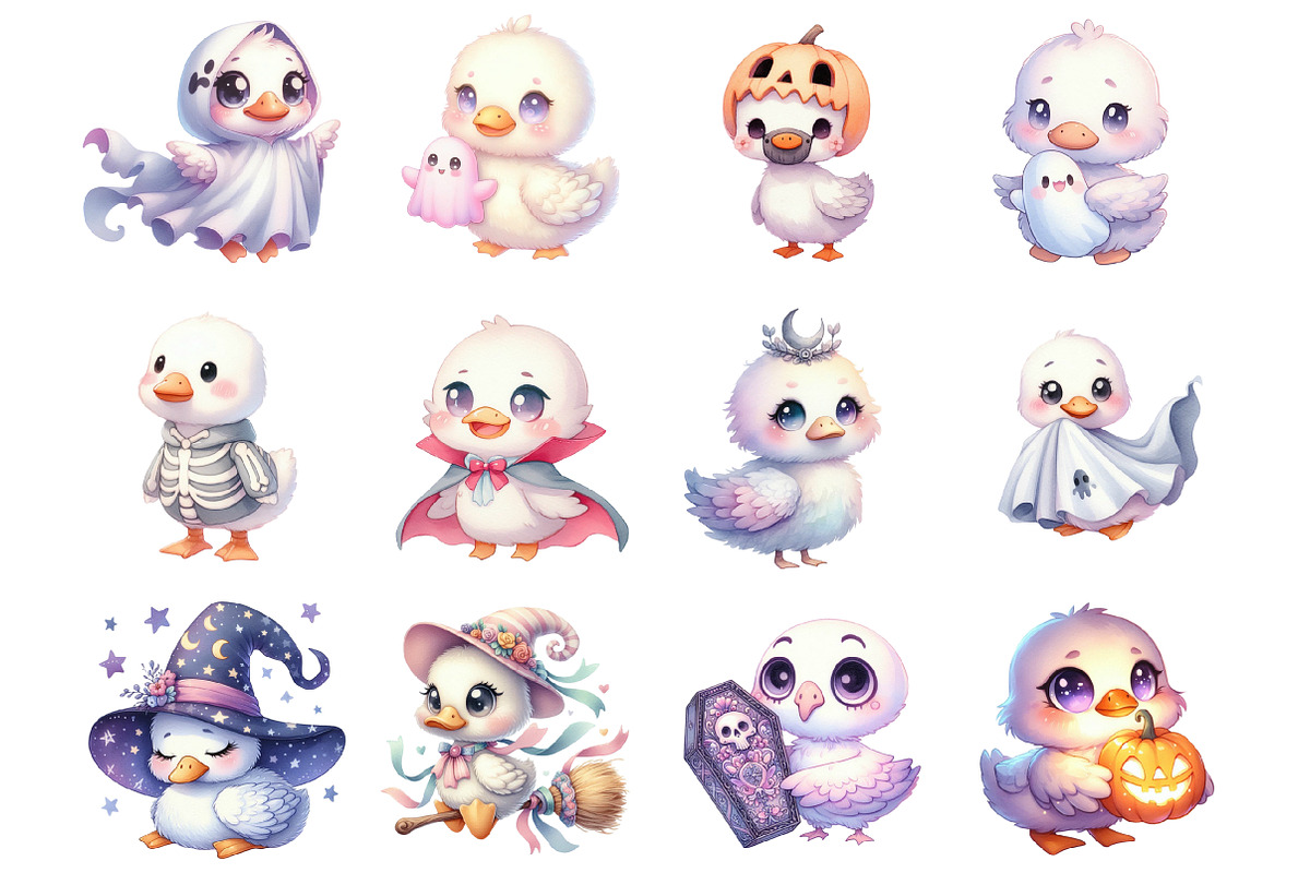 Spooky Pastel Chibi Goose PNG, a Graphic by CitraGraphics
