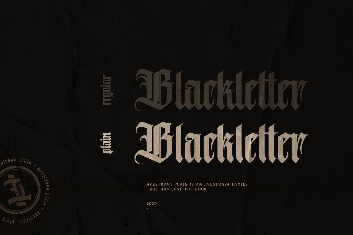 Avestrava Plain, a Blackletter Font by ilhamtaro (Photo 2 of 11)
