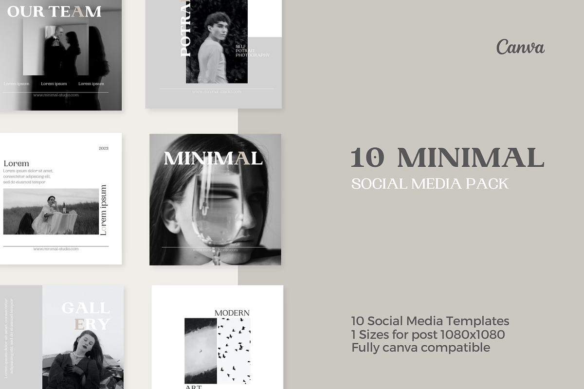 Black White Canva Template, a Social Media Template by Moodwave Studio (Photo 6 of 10)