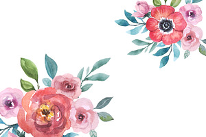 Watercolor Clipart. Floral Art Png