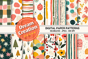 Christmas Hand Painted Digital Paper, a Texture Graphic by Dream Creation (Thumbnail 1 of 7)