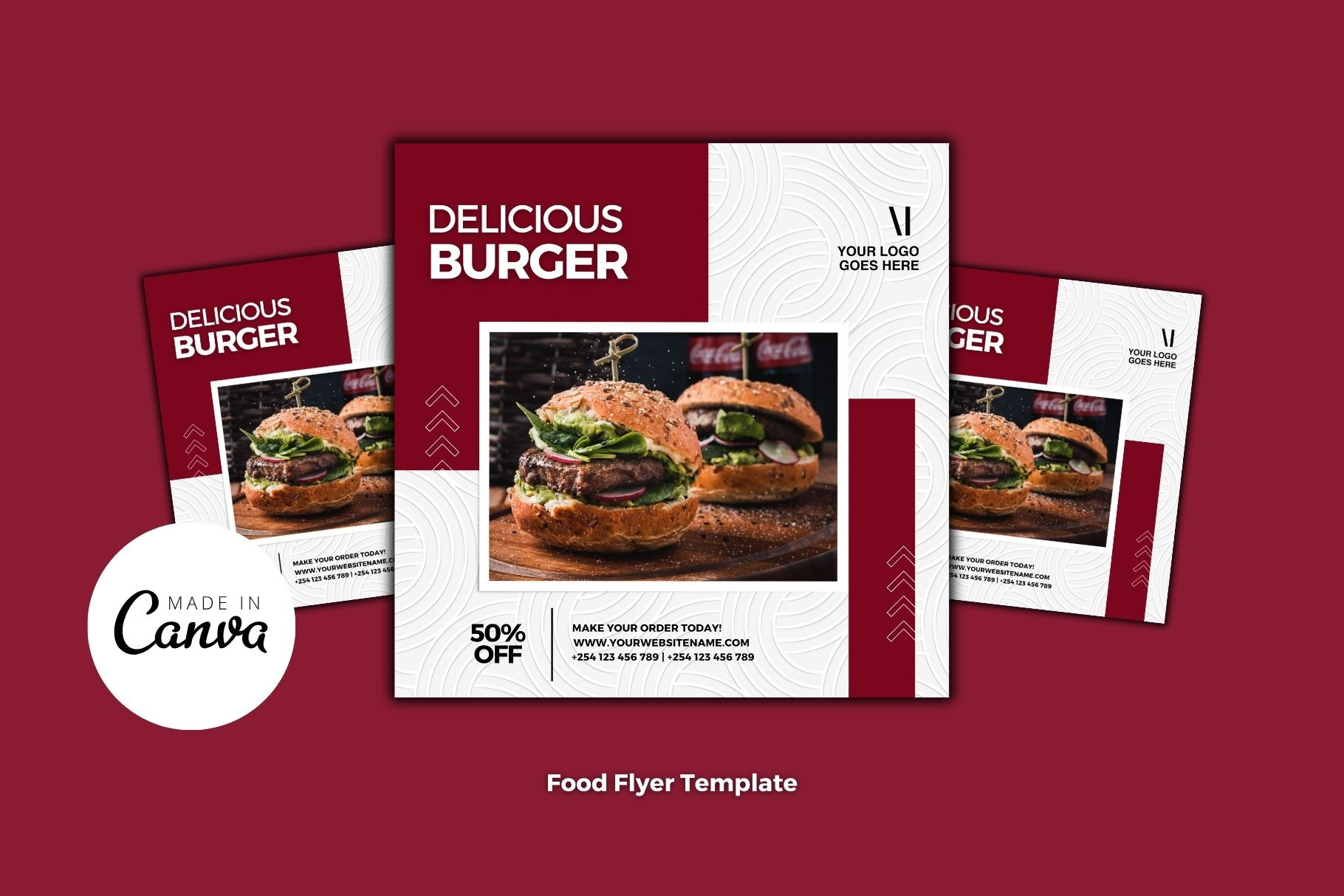 Burger Fast Food Canva Template, a Social Media Template by MK Creatives