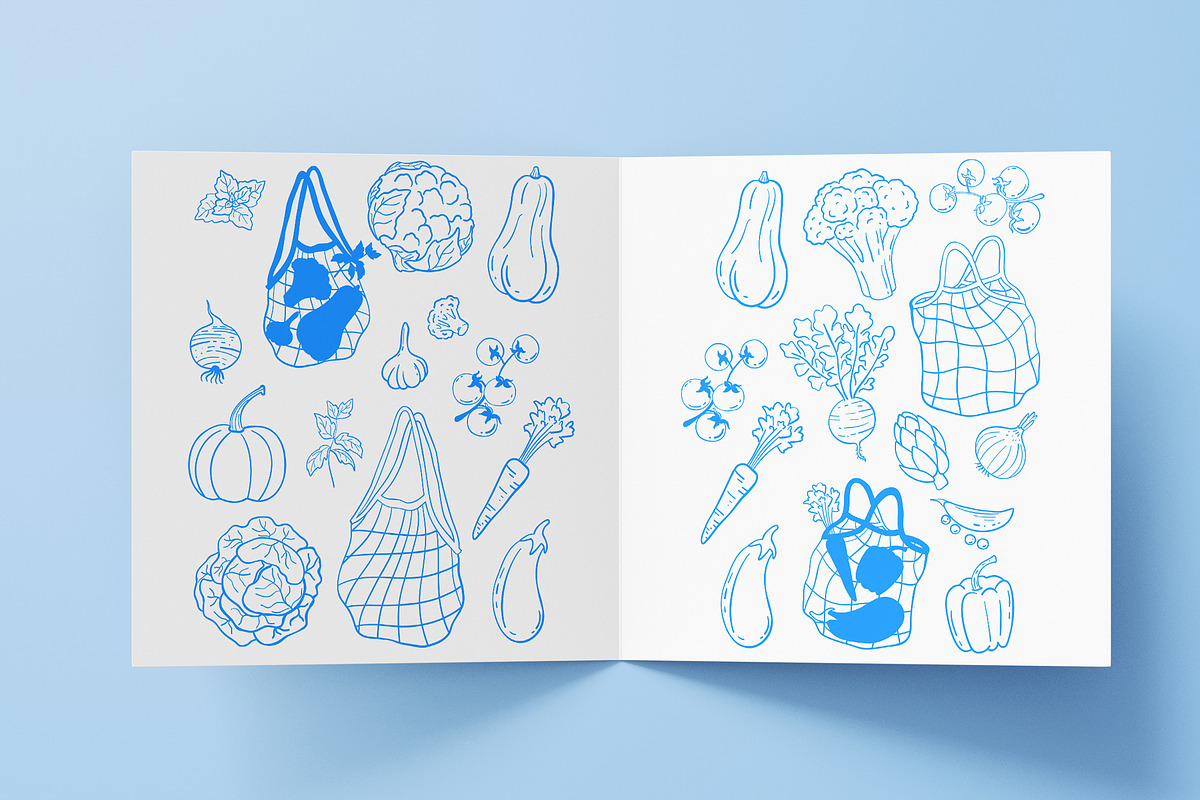 Vegetables Line art, a Food Illustration by Carpet Tapete Pretzel (Photo 8 of 8)