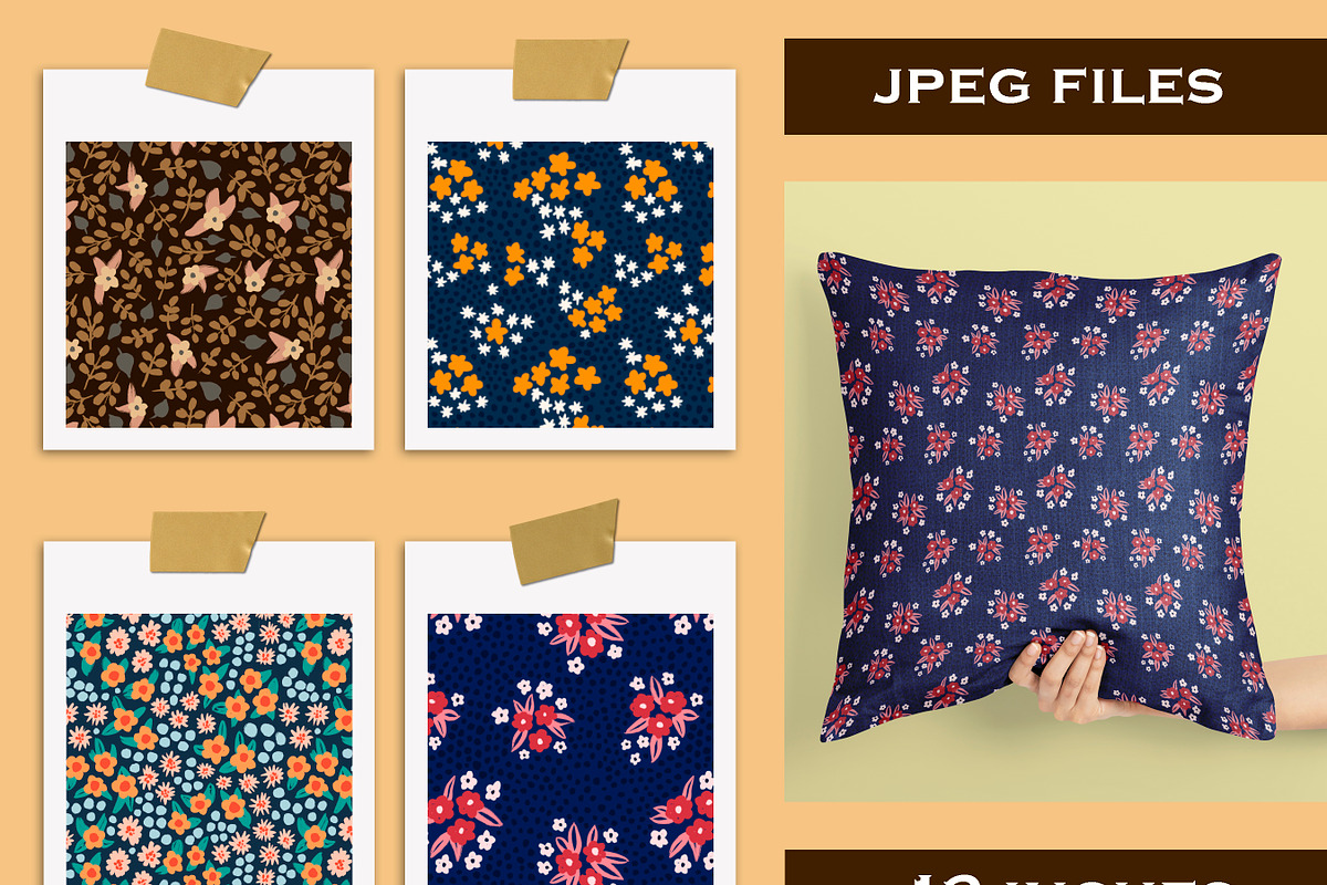 Retro Ditsy Seamless Patterns, a Pattern Graphic by Lagmar Design (Photo 4 of 12)