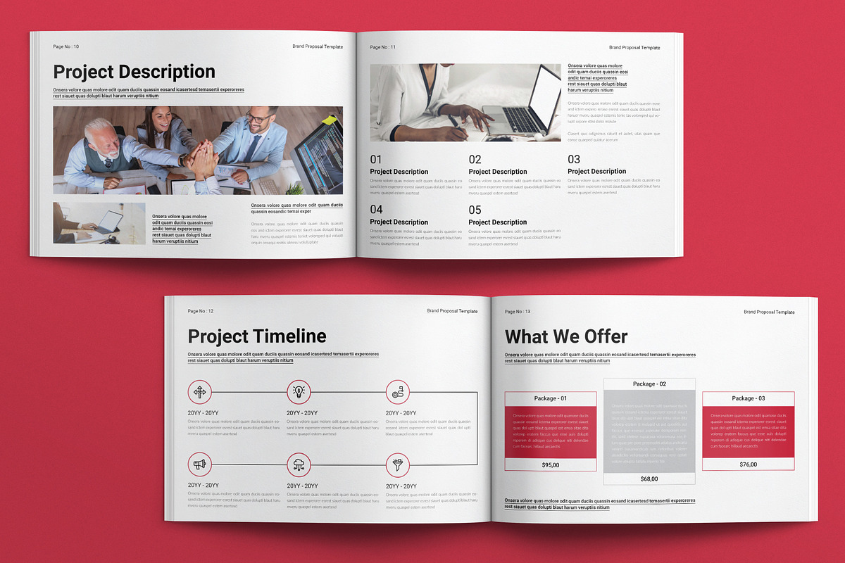 Brand Proposal Template Landscape, a Brochure Template by E-Type