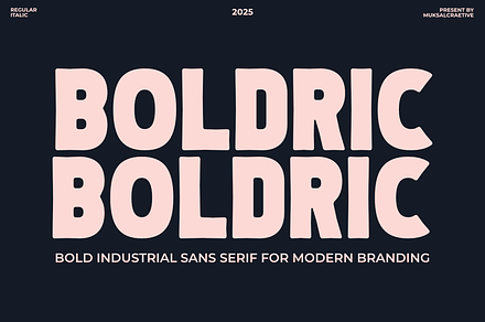 Boldric - Bold Industrial Sans Serif, a Sans Serif Font by Muksal Creative