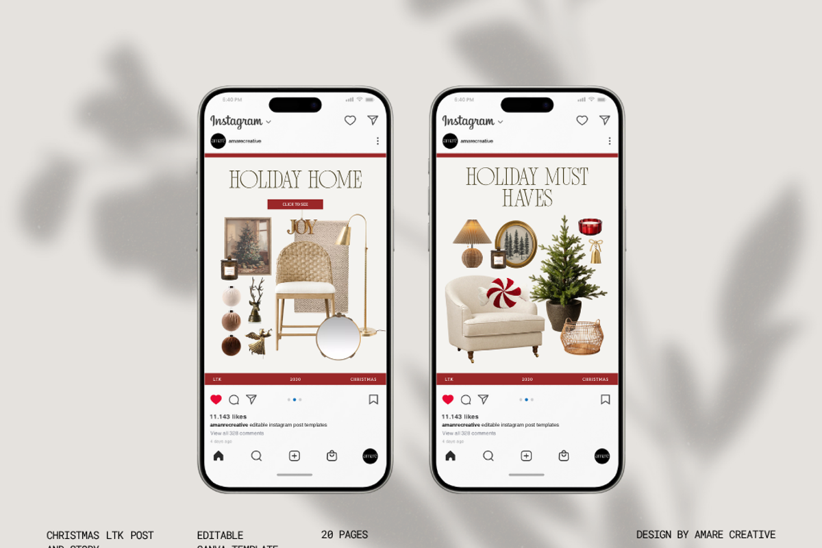 40 Christmas LTK & Instagram Canva, a Social Media Template by Amaré Creative (Photo 9 of 12)