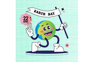 International Earth Day. Cartoon