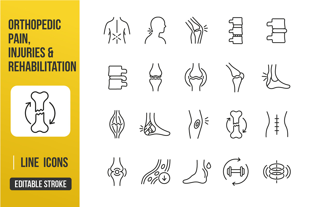 Orthopedic Pain & Rehabilitation, an Outline Icon by Grand Design (Photo 1 of 3)