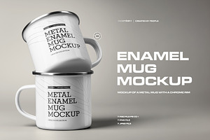 7 Mockups of Enamel Metal Mug, a Cups & Container Mockup by Grow Design Craft Studio