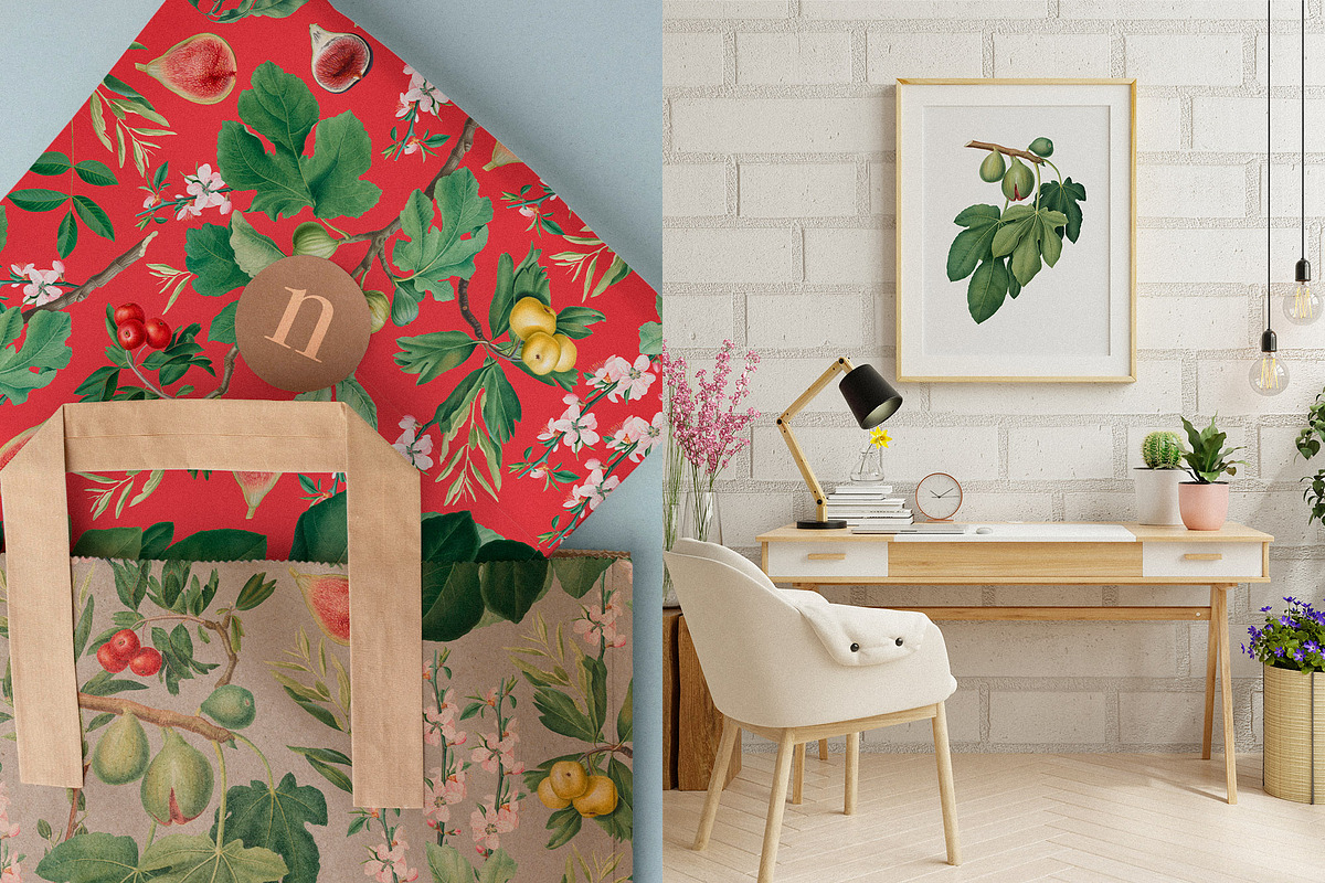 Botanical Floral and Fruits Pattern, a Pattern Graphic by likorbut (Photo 6 of 9)