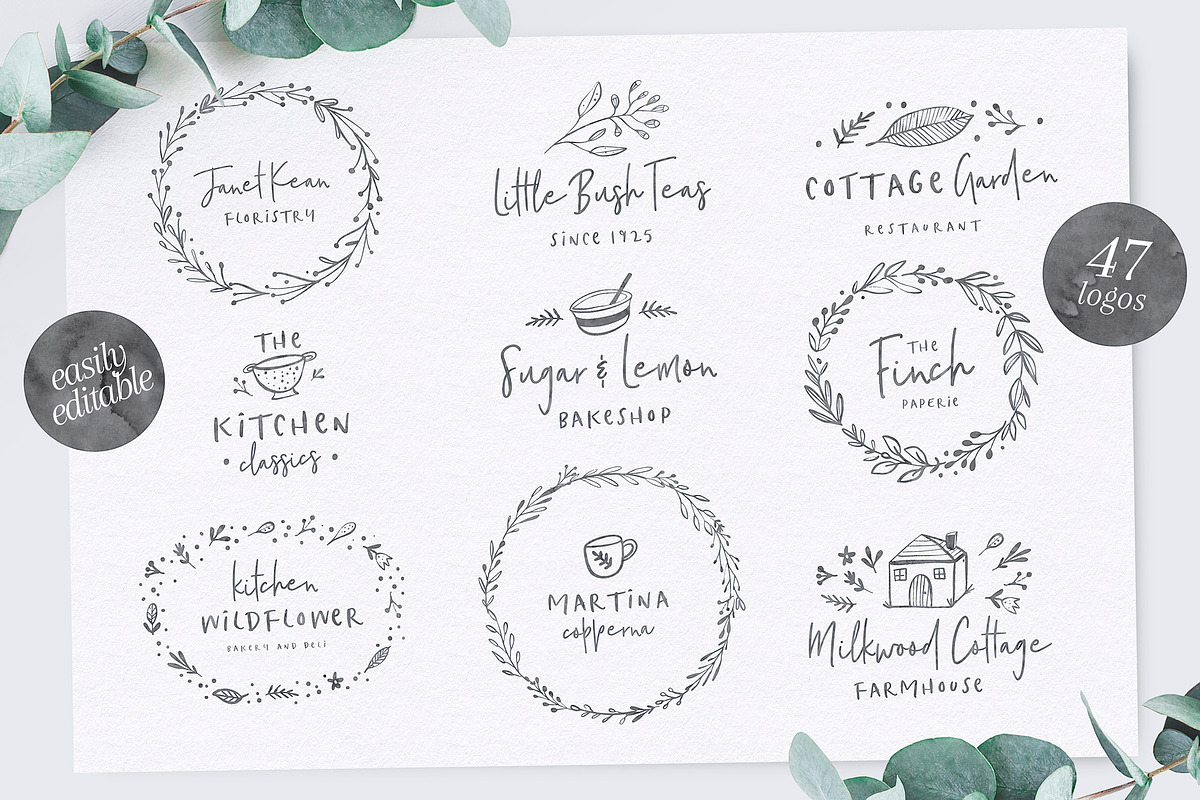 Poppit & Finch Fonts & Illustrations preview 2