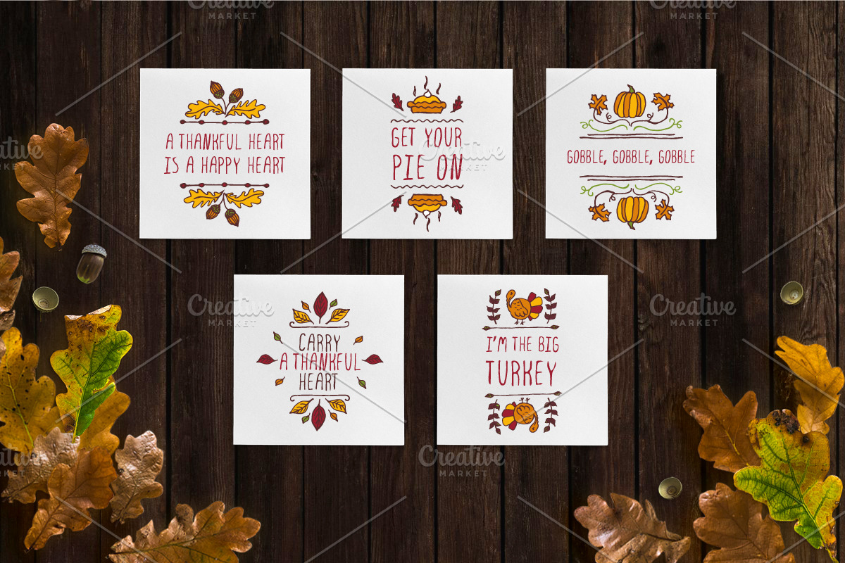 50 Thanksgiving greeting cards, a Decorative Illustration by AV Design (Photo 6 of 10)