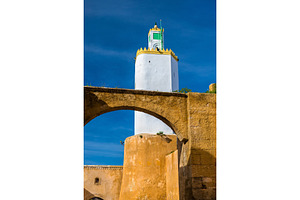 Minaret at mazagan converted from a lighthouse eljadida morocco stock photo, an Architecture Photo by Leonid Andronov