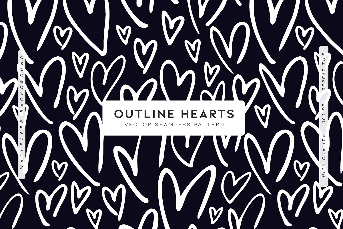 Outline Hearts, a Pattern Graphic by MalyskaStudio (Photo 1 of 10)