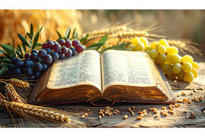 Ancient book with grape and wheat, a Nature Photo by Igor Tichonow