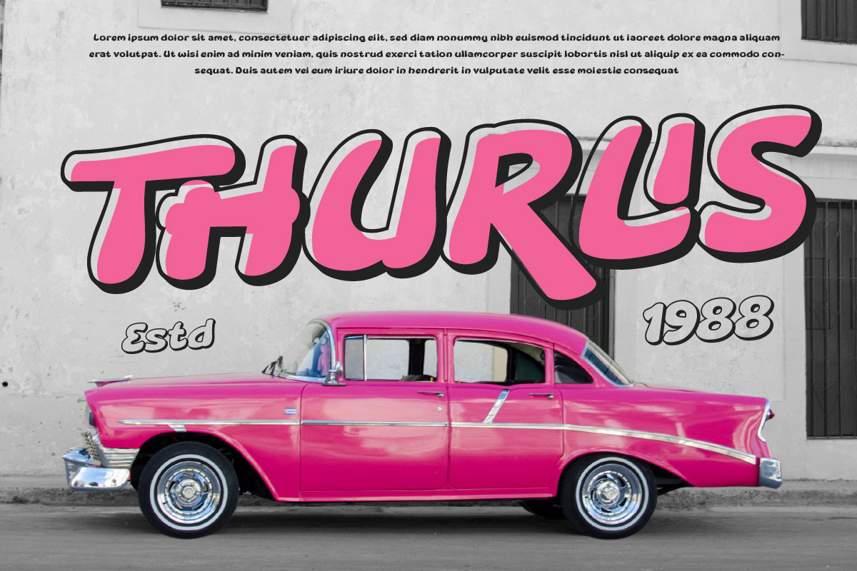 Likefu - Retro Display Font, a Handwritten Font by twinstd (Photo 3 of 10)