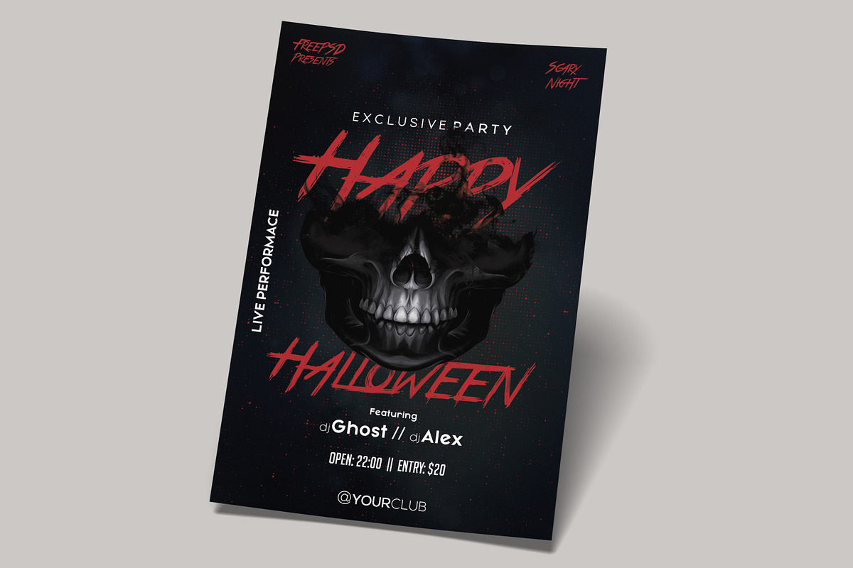 Happy Halloween PSD Flyer Template, a Flyer Template by Naim Selmani (Photo 2 of 3)