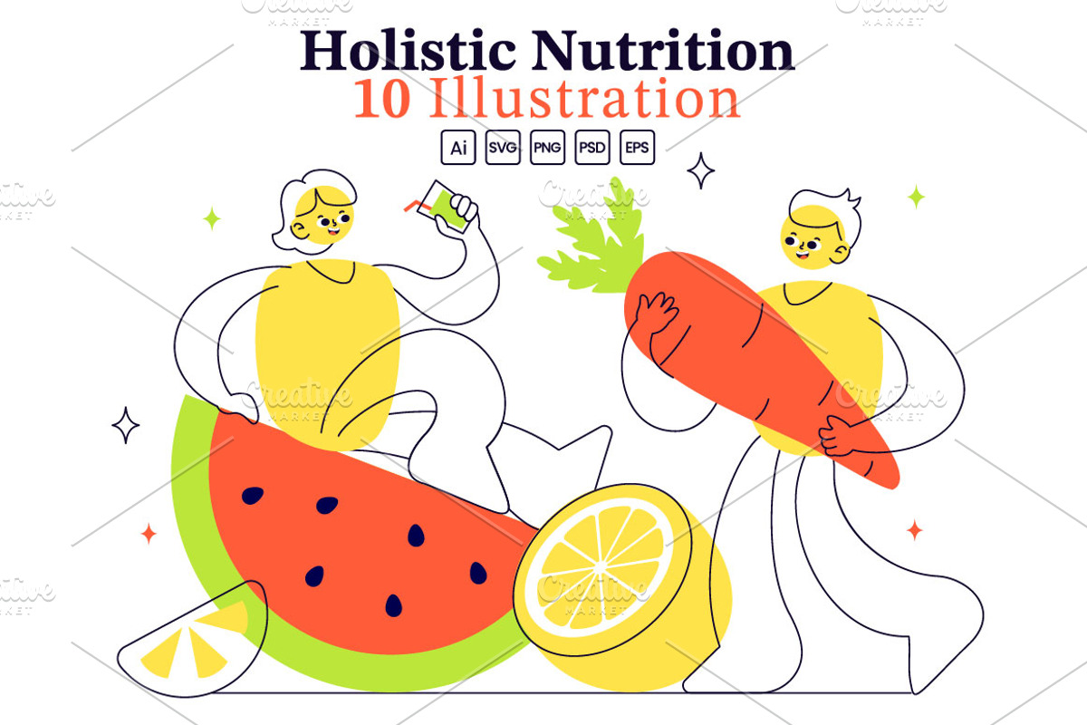 10 Holistic Nutrition Illustration, a Food Illustration by denayunebgt (Photo 1 of 4)