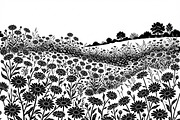 60 Daisy Flower Field Silhouette, a Seasonal Illustration by Amazin_art (Thumbnail 17 of 22)