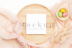 Card Mockup 5x5 Square c Greeting, a Print Template by PawMockups
