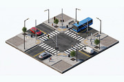 Isometric City Road Intersection 3D, a Transportation Illustration by Nurlan's shop (Thumbnail 2 of 3)