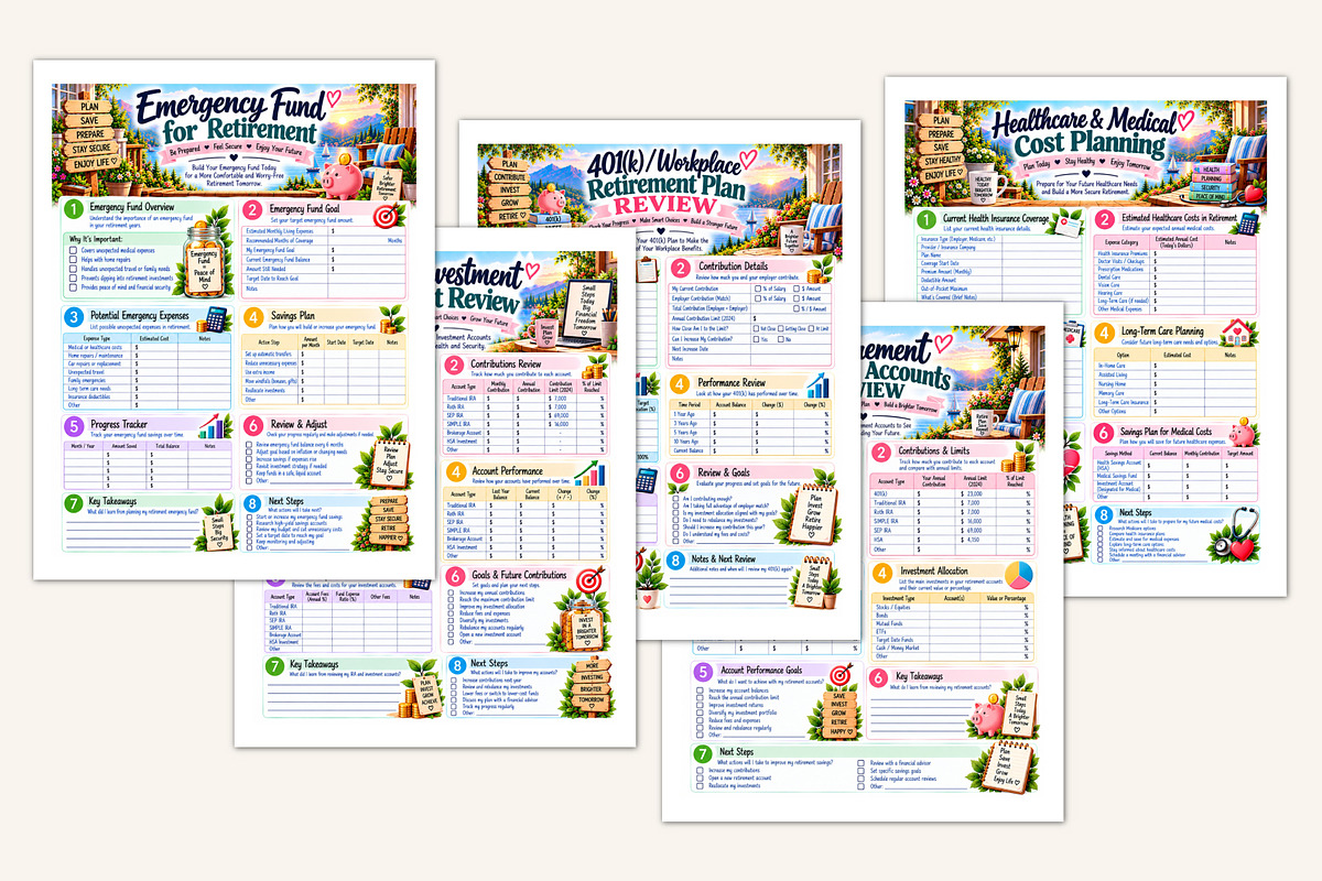 Retirement Planning Workbook, a Stationery Template by Designmela01 (Photo 3 of 5)