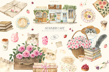 SUMMER CAFE, a Seasonal Illustration by LiChu Art