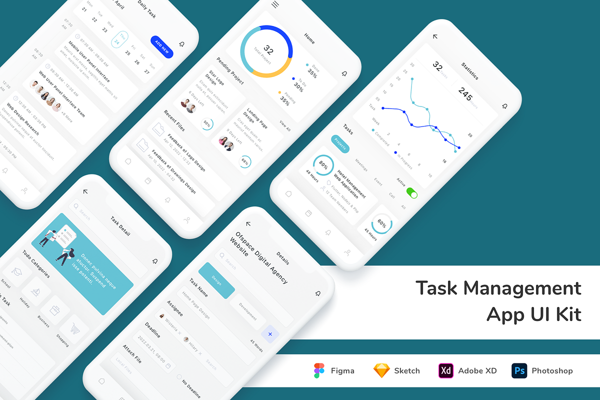 Task Management App UI Kit, an UI Kit Template by Betush