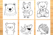 Cute Baby Animal Coloring Books, an Animal Illustration by LA Design (Thumbnail 2 of 10)