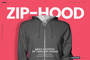 Mens Ghosted Zip Hoodie Templates, a Hoody Mockup by PrePress Toolkit (Thumbnail 1 of 7)
