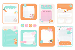 Notepads Template. Page List Notes