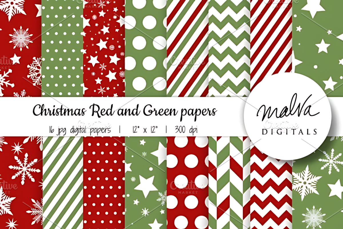 Christmas Patterns Backgrounds, a Pattern Graphic by Design Station (Photo 1 of 3)