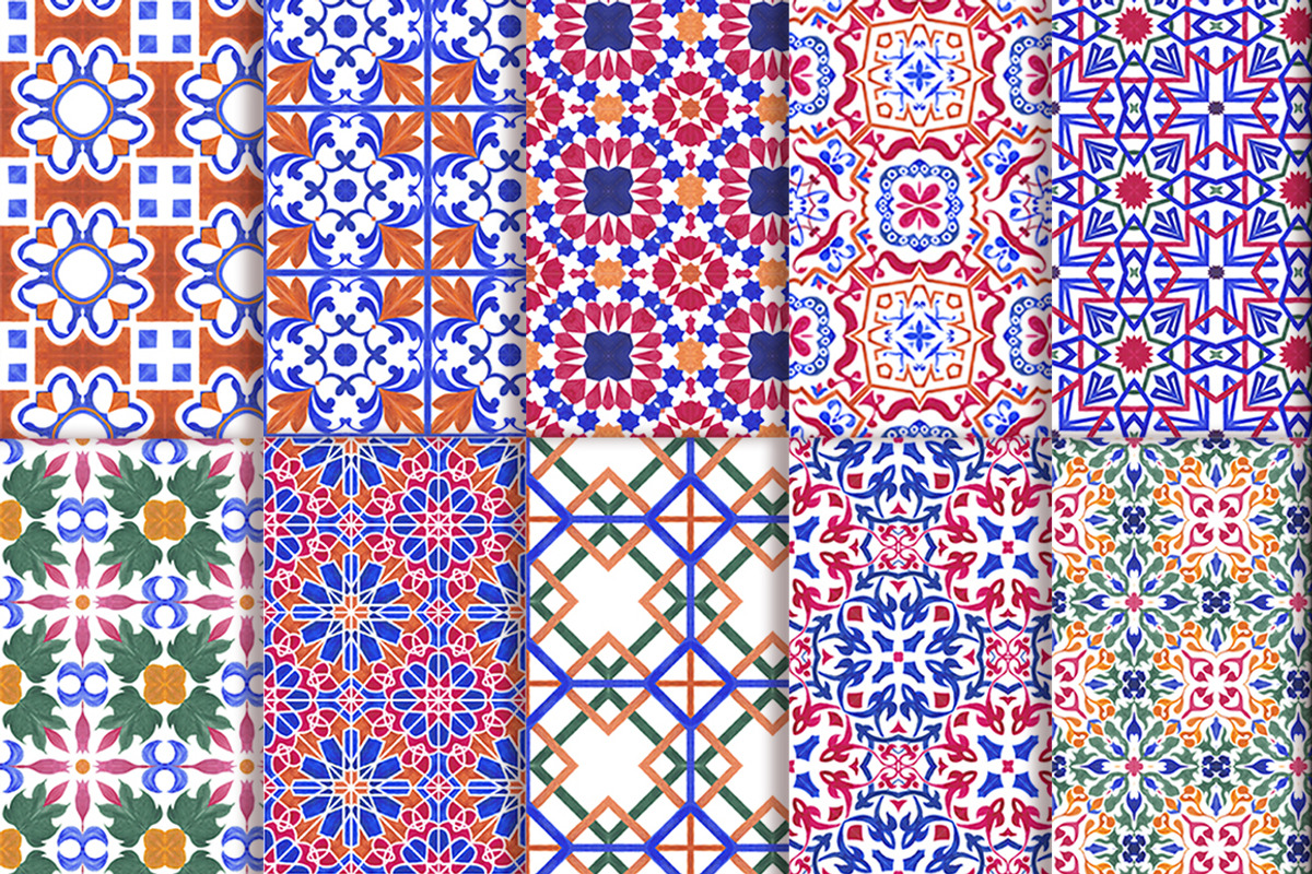 Mauritanian Ornaments Hand Painted, a Pattern Graphic by ColorfulNest (Photo 2 of 6)